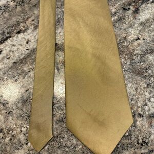 Kai Long Handmade Men’s 100% Silk Tie Gold/yellow